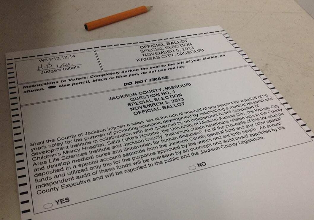 Ballot for Nov. 5, 2013 special election in Jackson County, Missouri