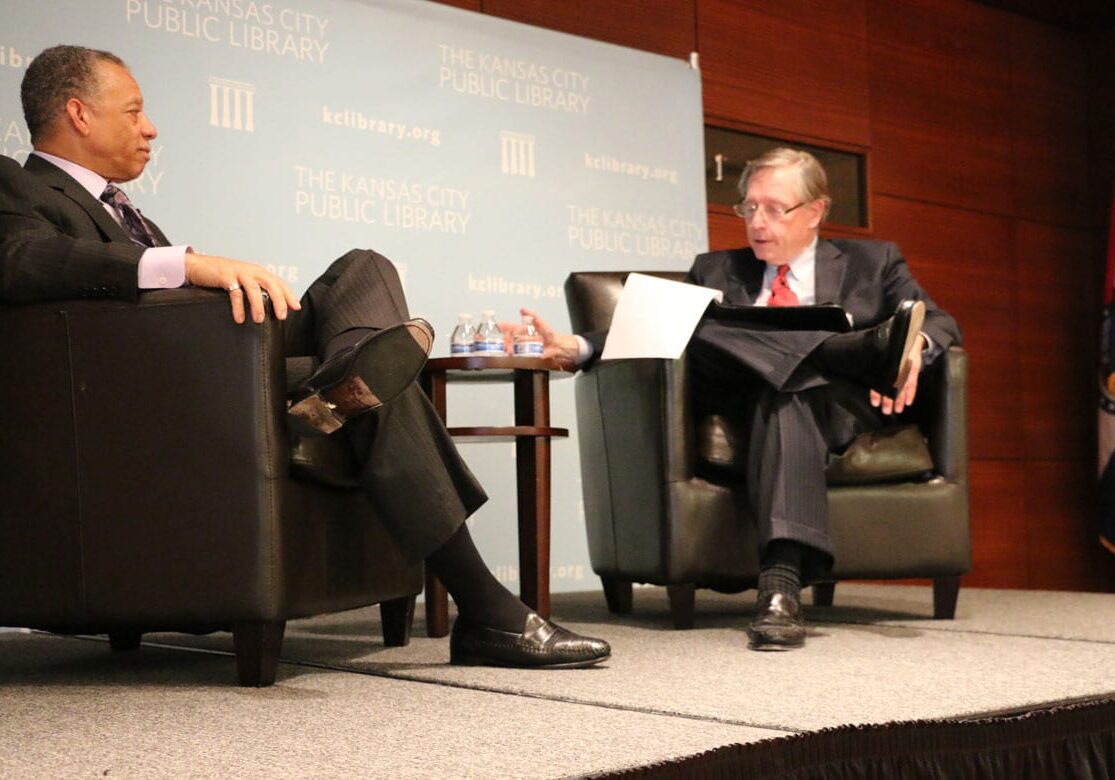 Bluford talks with Crosby Kemper