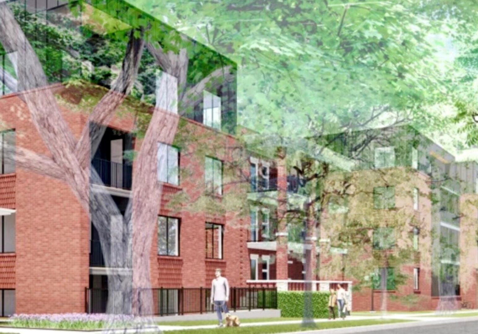 Rendering of the Jamestown Square apartment complex