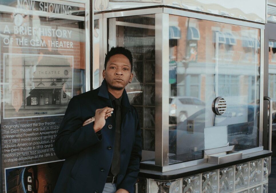 Kansas City jazz drummer Tyree Johnson in Kansas City’s 18th & Vine District.