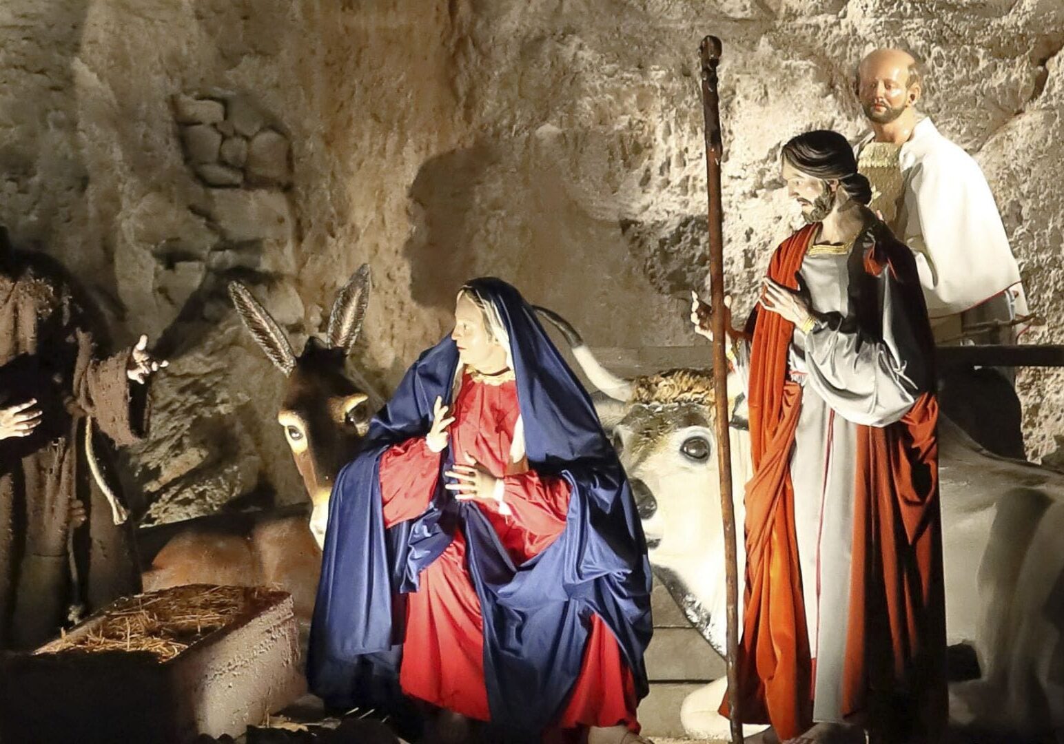 Christmas tree and nativity scene lighting ceremony in St. Peter's Square., Vatican City.