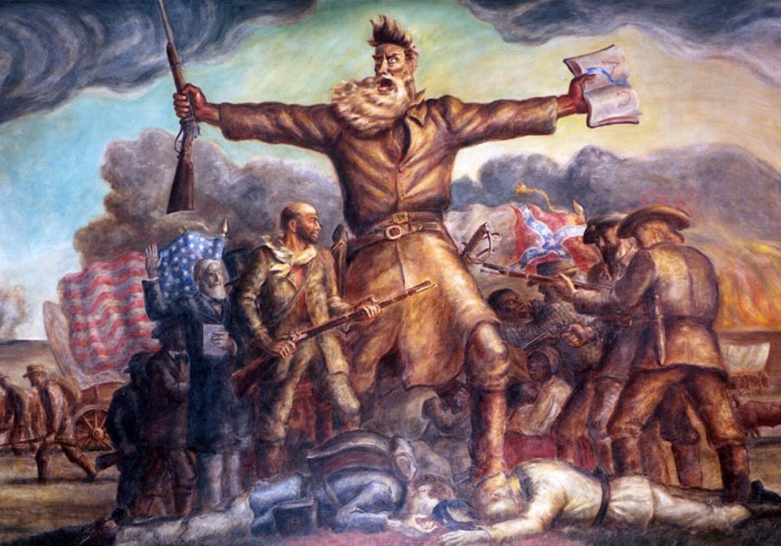 Mural at the Kansas State Capitol depicting John Brown