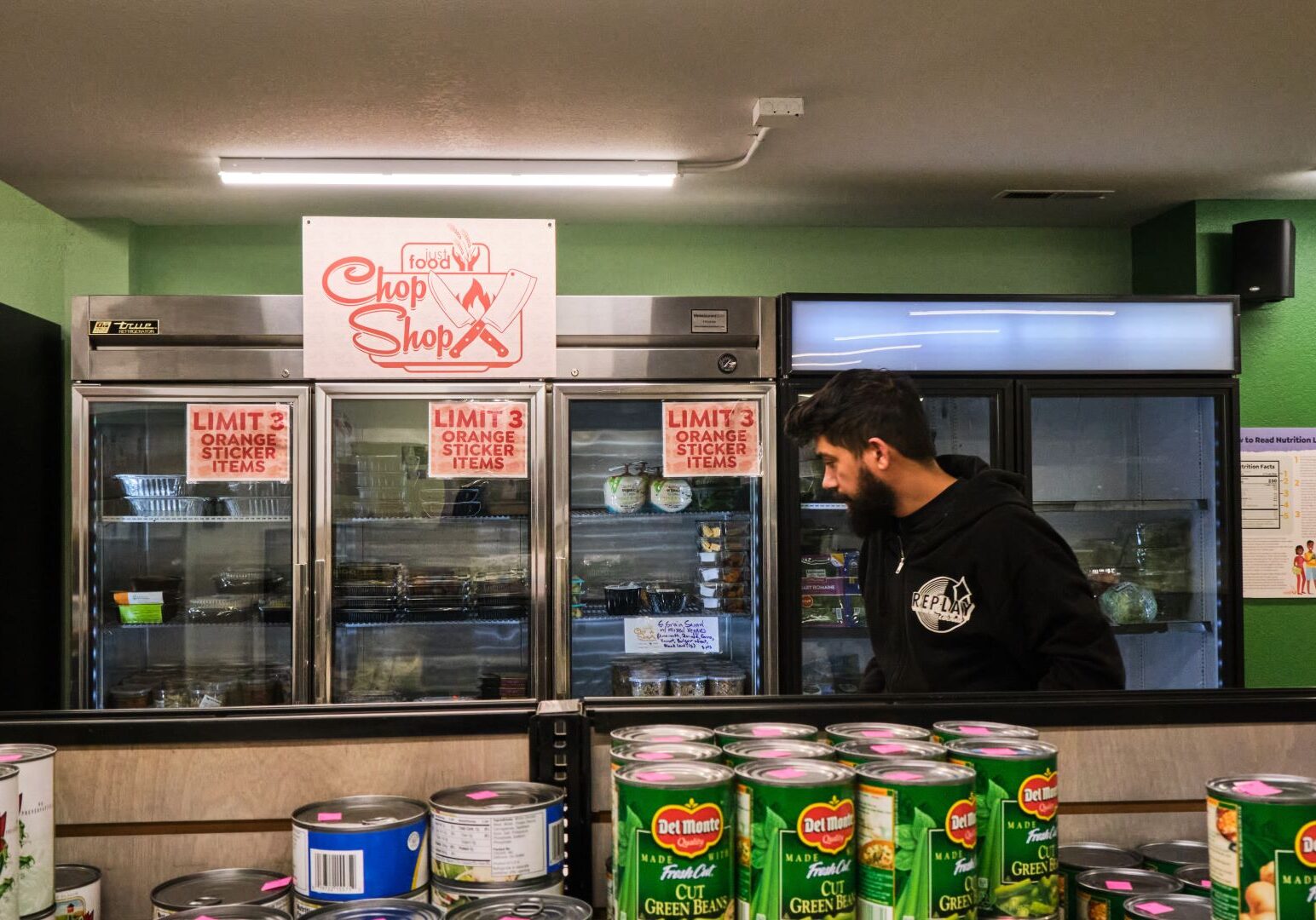 Take-away food created by Chop Shop in coolers.
