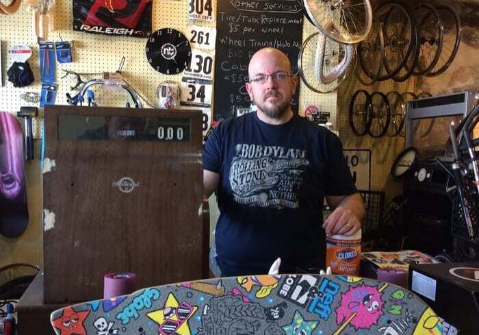 Bike shop owner Allen Voss