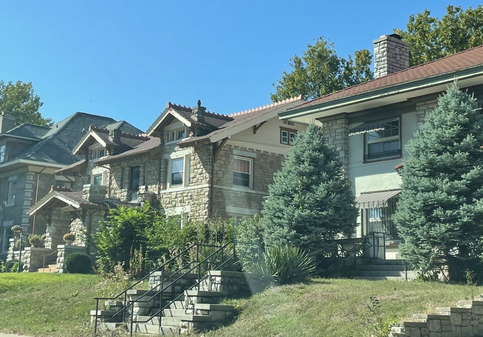 A row of homes in the Santa Fe neighborhood, where violent crime is on the decline.