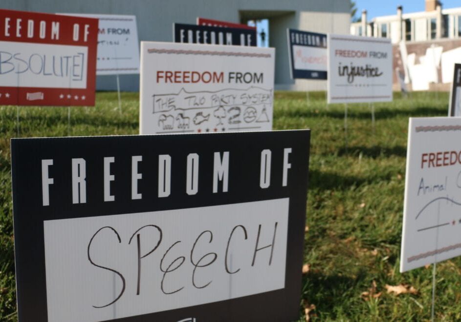 yard sign exhibit at Kemper Museum of Contemporary Art