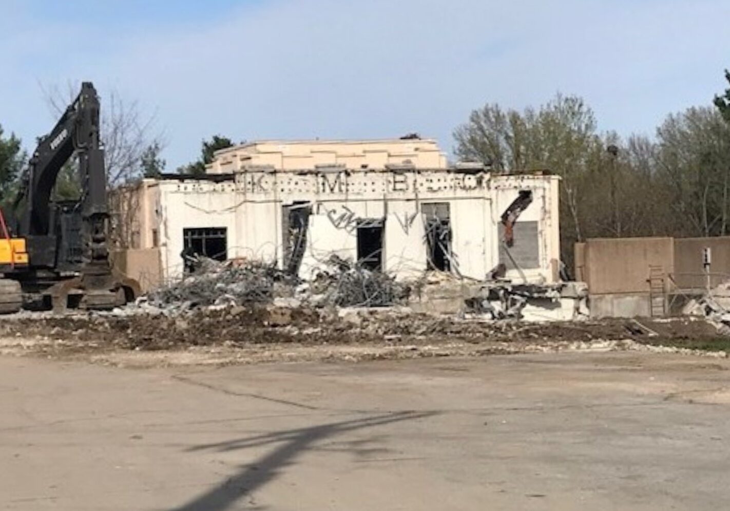 Demolition this month of the former Entercom radio complex in Westwood revealed the original KMBC tower transmitter facility, built in 1933 and later hidden within the more contemporary facility added decades later.