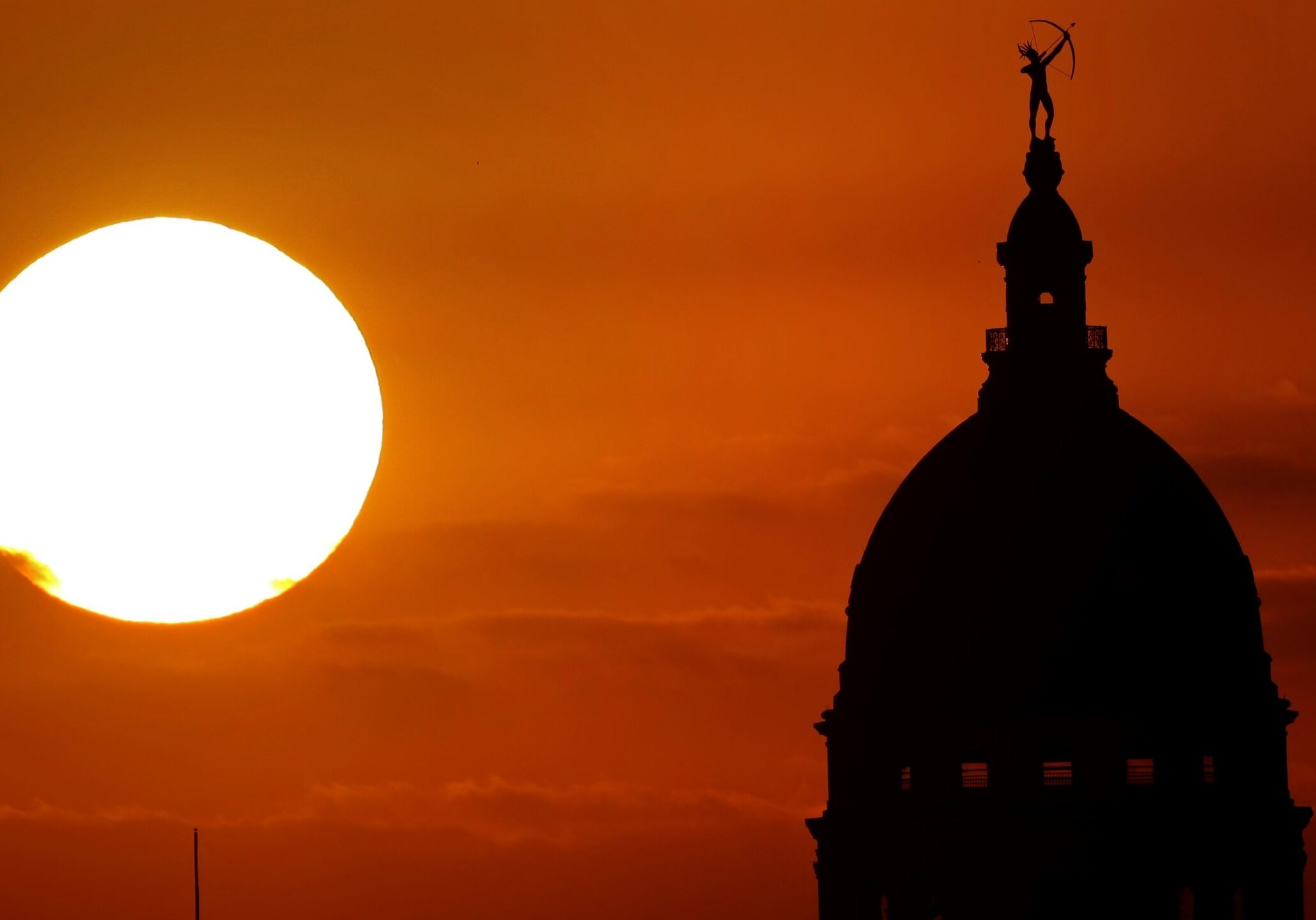 Kansas Statehouse at sunset