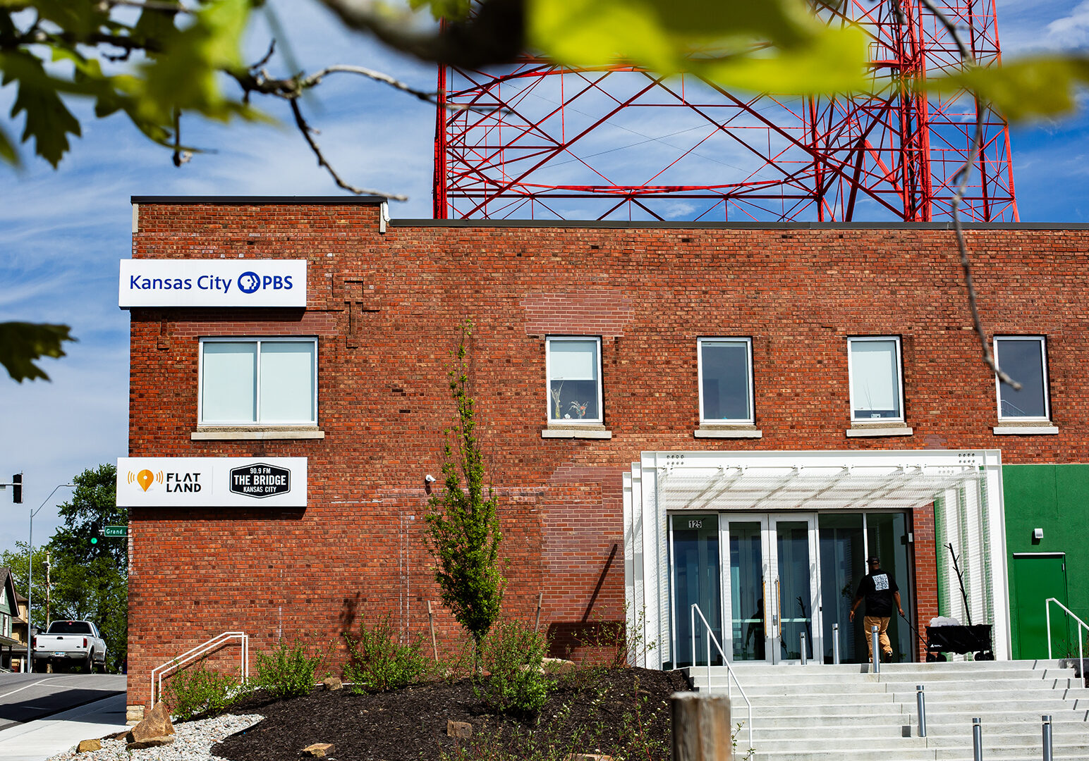 The front entrance of the recently renovated home of Kansas City PBS.