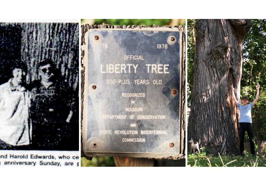 Photo of couple from 2002 and Ben Jones in 2019