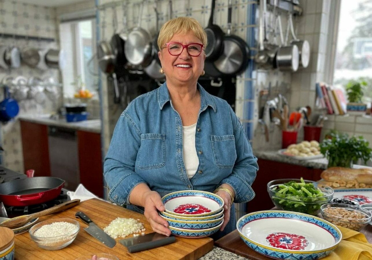 Chef Lidia Bastianich at work in the kitchen.
