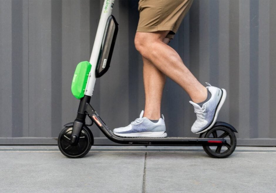 Lime electric scooter