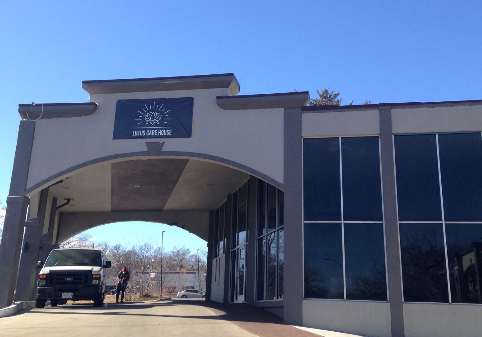 Lotus Care House is a 1970s era hotel that is being converted into transitional housing and a service center for the homeless. It is part of a "housing first" approach to addressing homelessness in Kansas City.