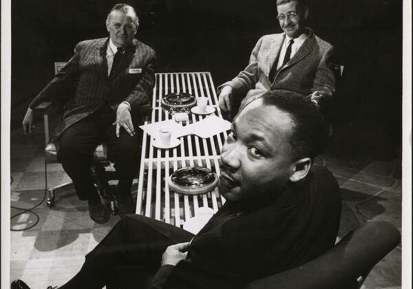 Martin Luther King, Jr. sat for an interview with longtime Kansas City broadcaster Walt Bodine and his colleague Bill Griffith.