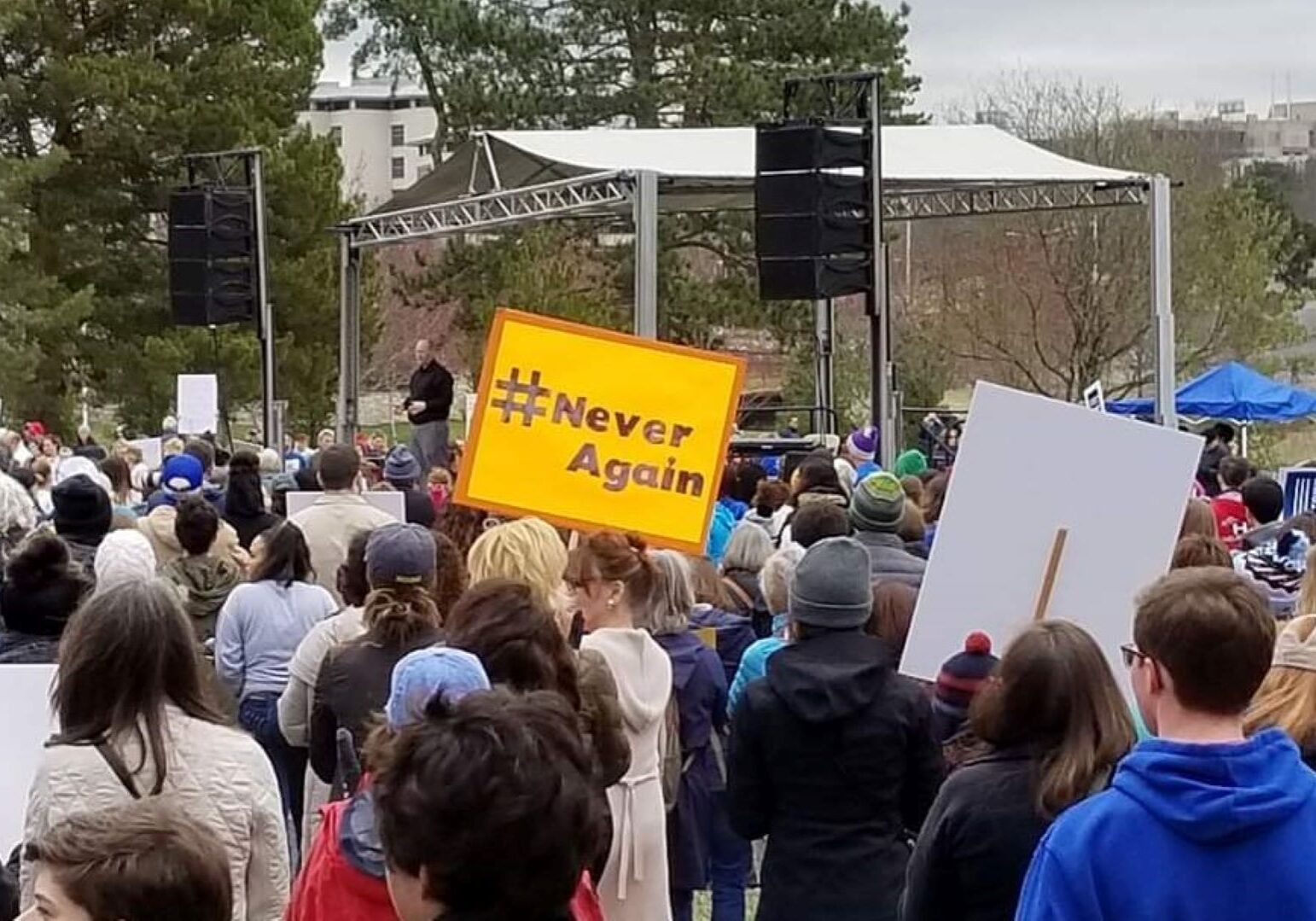 An estimated 6,000 to 8,000 Kansas Citians gathered at Theis Park on March 24, 2018 for the March for Our Lives event in the wake of the Parkland, Florida, school shooting.