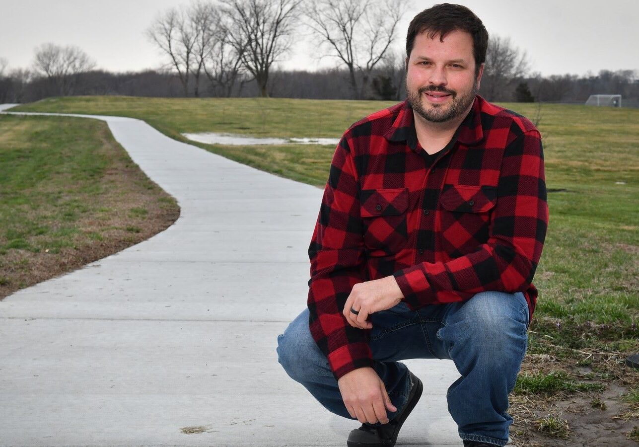 Smithville Mayor Damien Boley on a bike path.