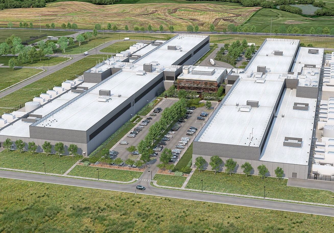 Rendering of the Meta Kansas City data center at Golden Plains Technology Park.
