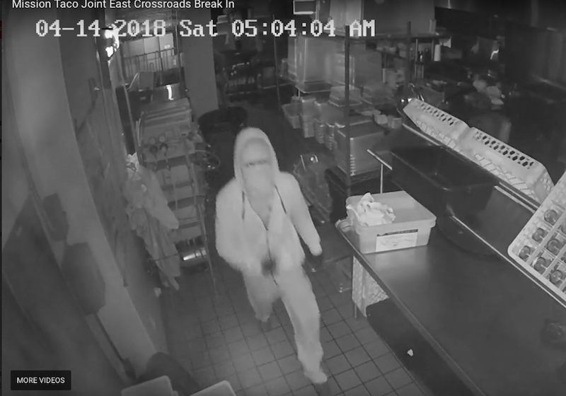 Mission Taco Joint surveillance video