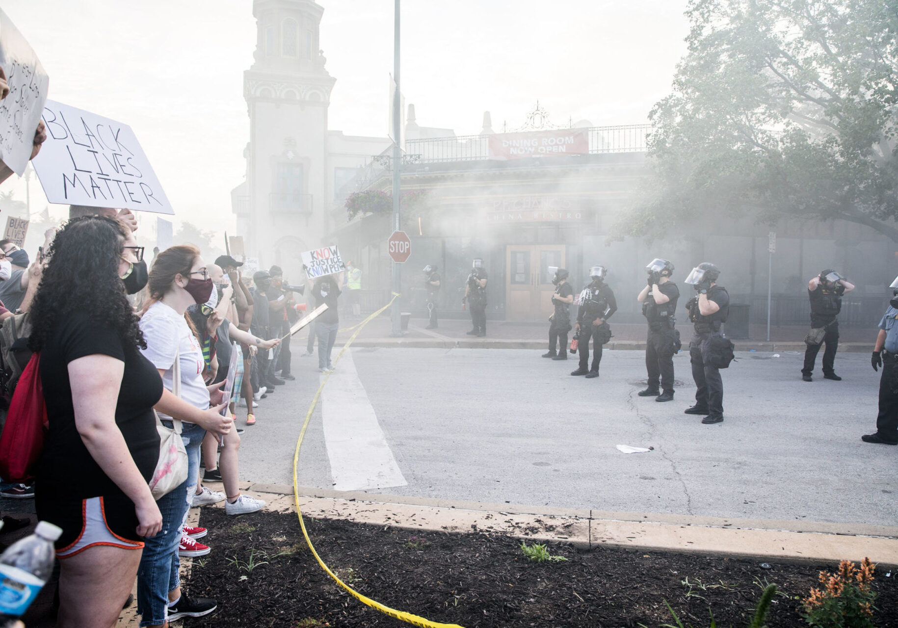 Demonstrations near the Country Club Plaza.