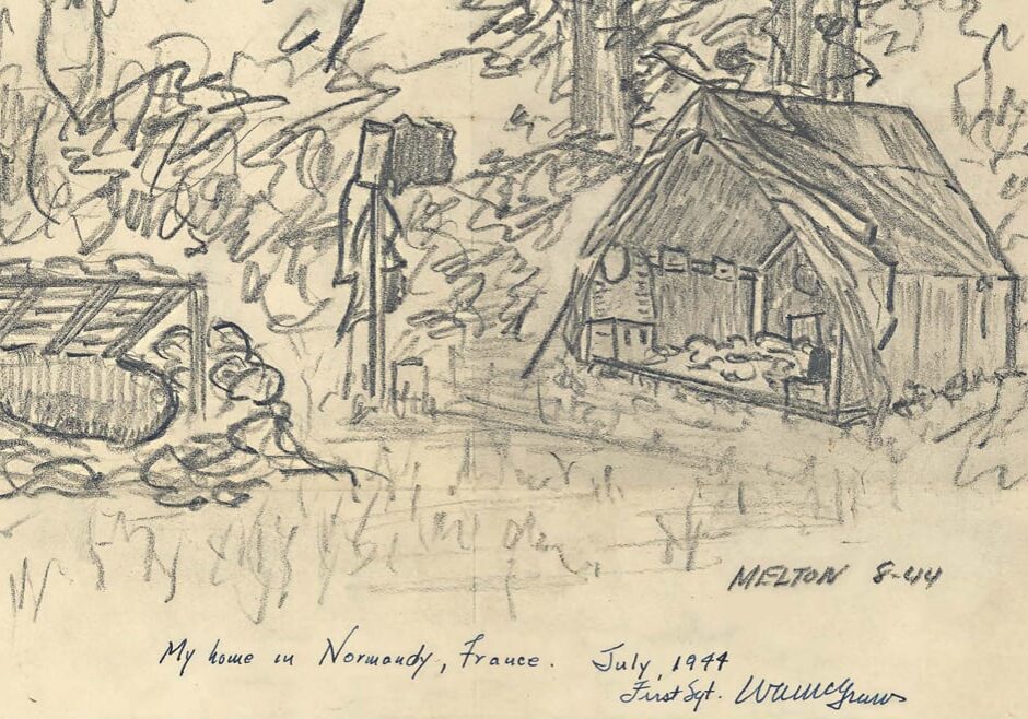 sketch of a campsite