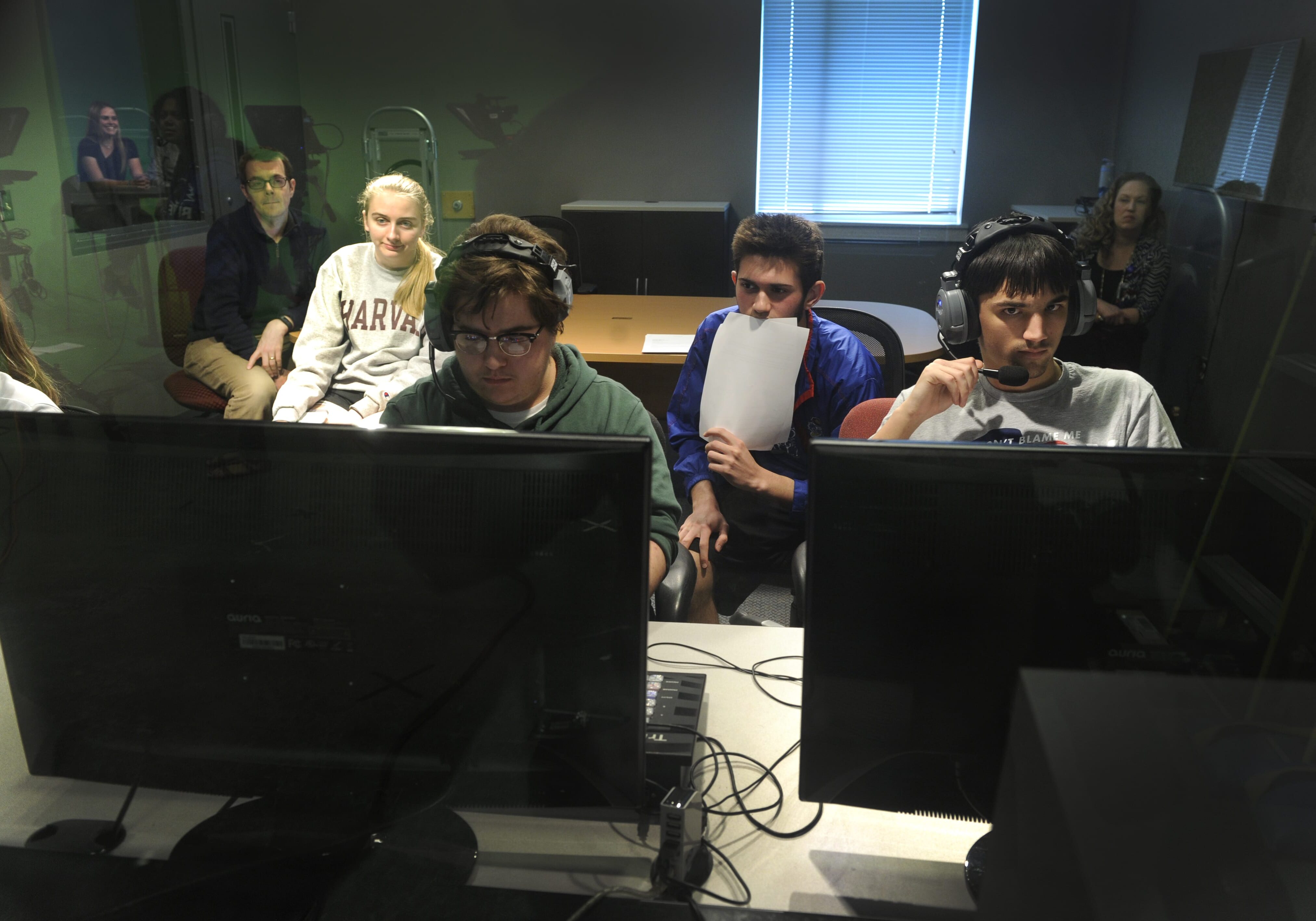 Olathe Northwest High School students work the controls during a video production in a Convergence Journalism and Sports Information Director class March 21.

Photo by Dave Kaup Photography
913-219-3569
davekaup.photo@gmail.com
www.davekaup.com