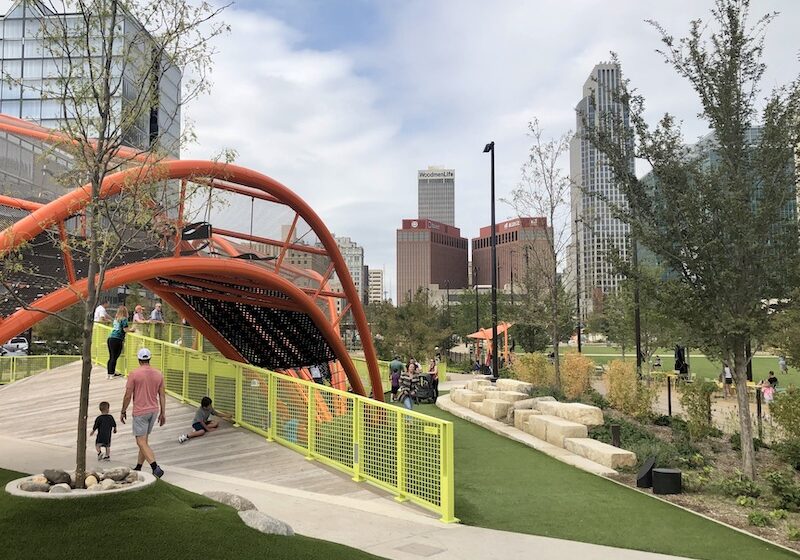 Omaha playground with skyliine