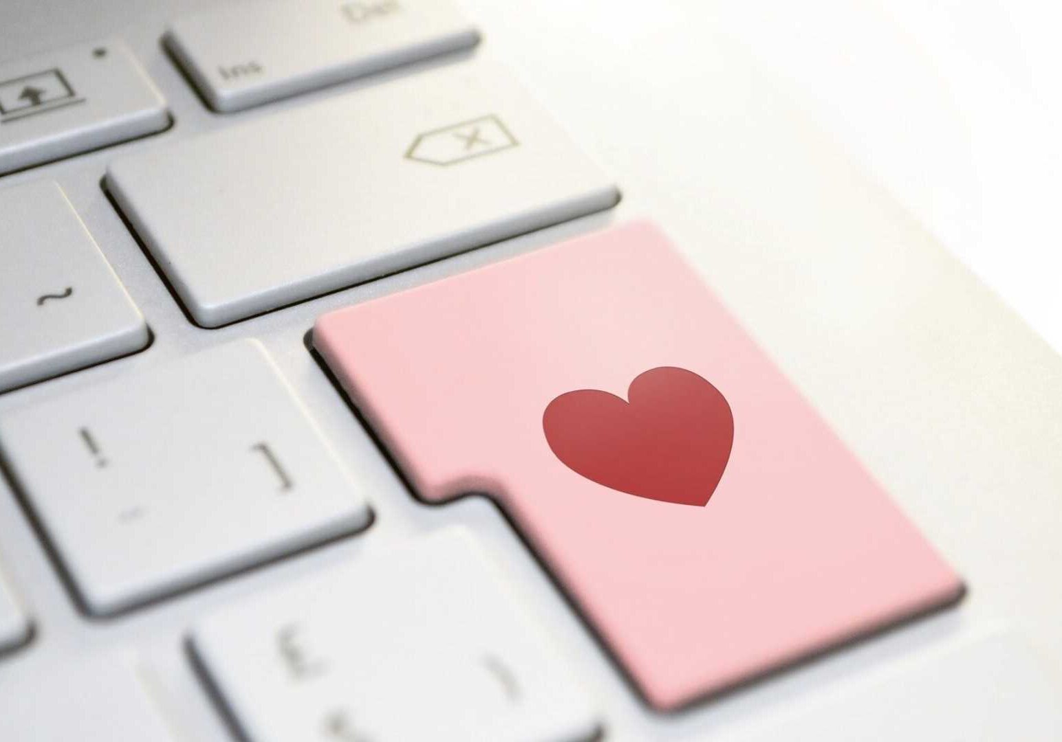 Online dating keyboard illustration.