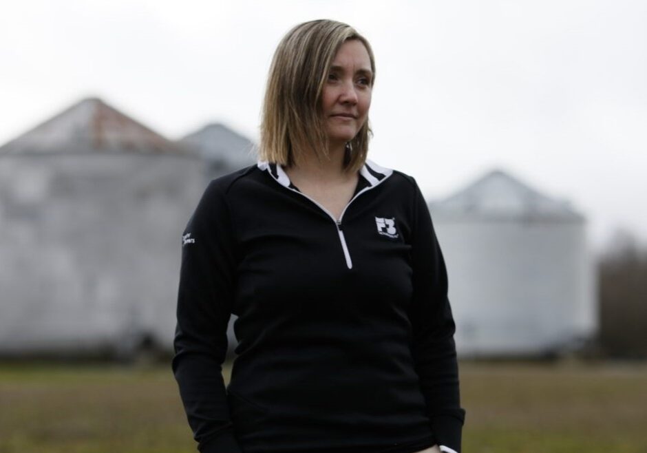 Heather Utter at her in-laws farm