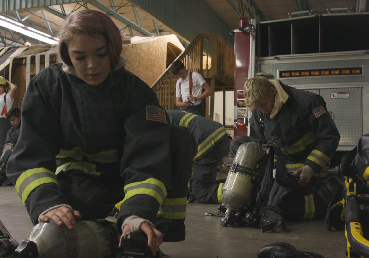 Firefighter training students at the Fort Osage Career & Technical Center.