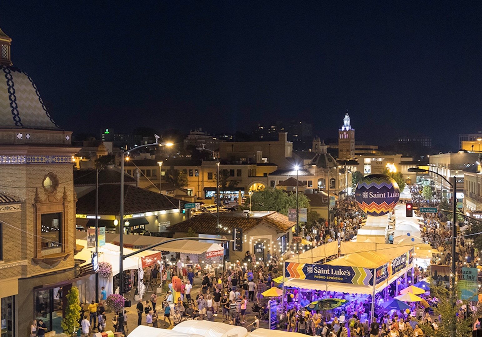 Thousands of festival goers fill the Plaza's streets