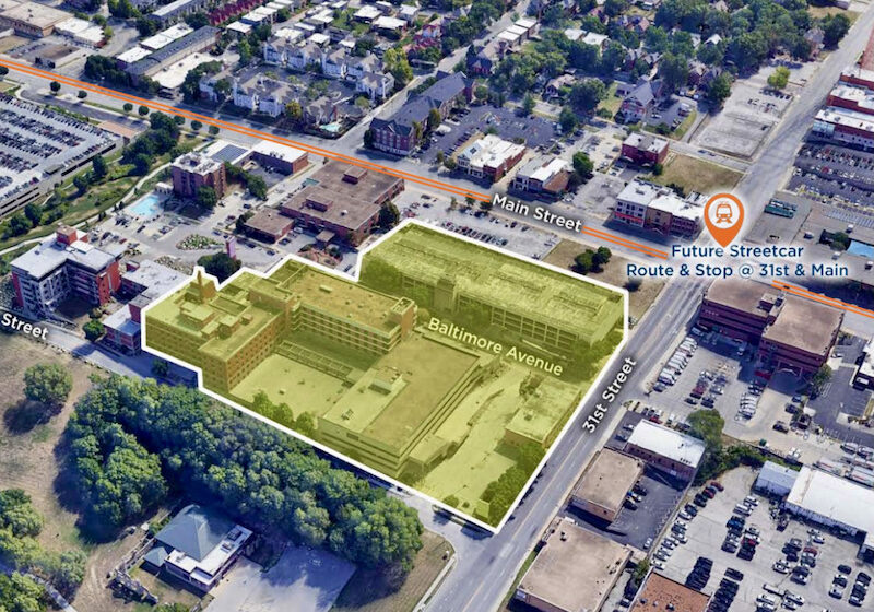 Park Reserve aerial with streetcar stop