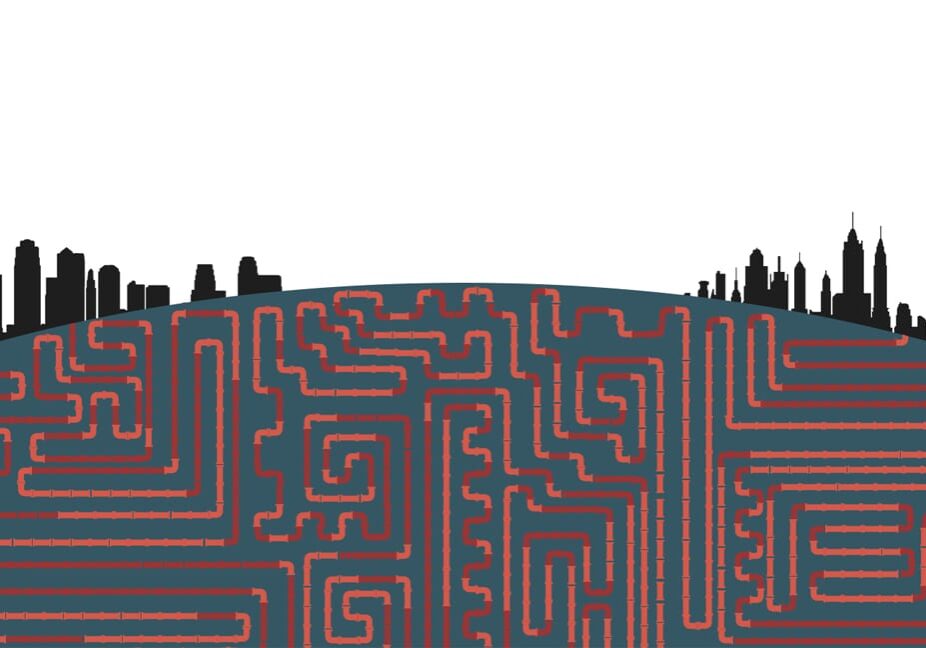 Pipes and city outline