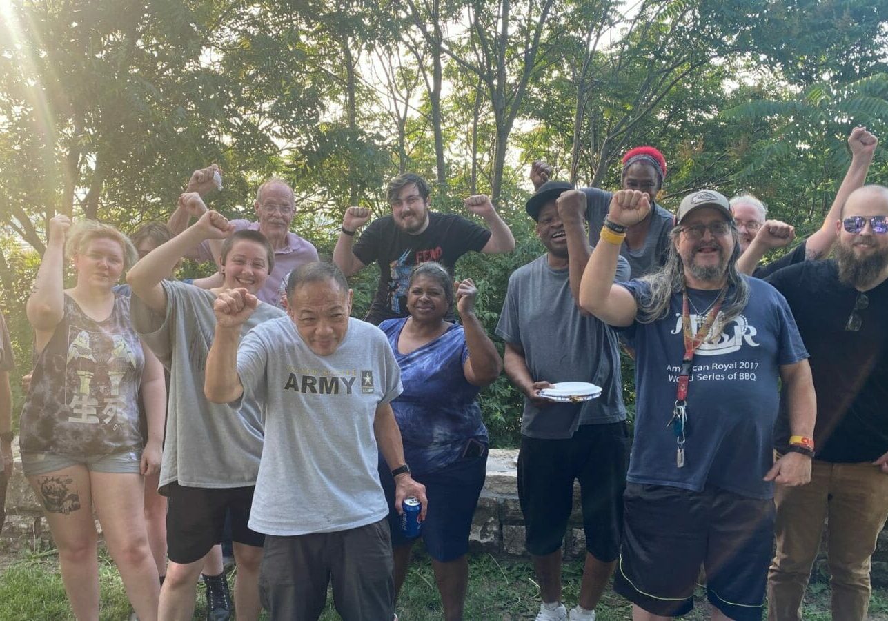 Members of the Quality Hill Towers Tenant Union.