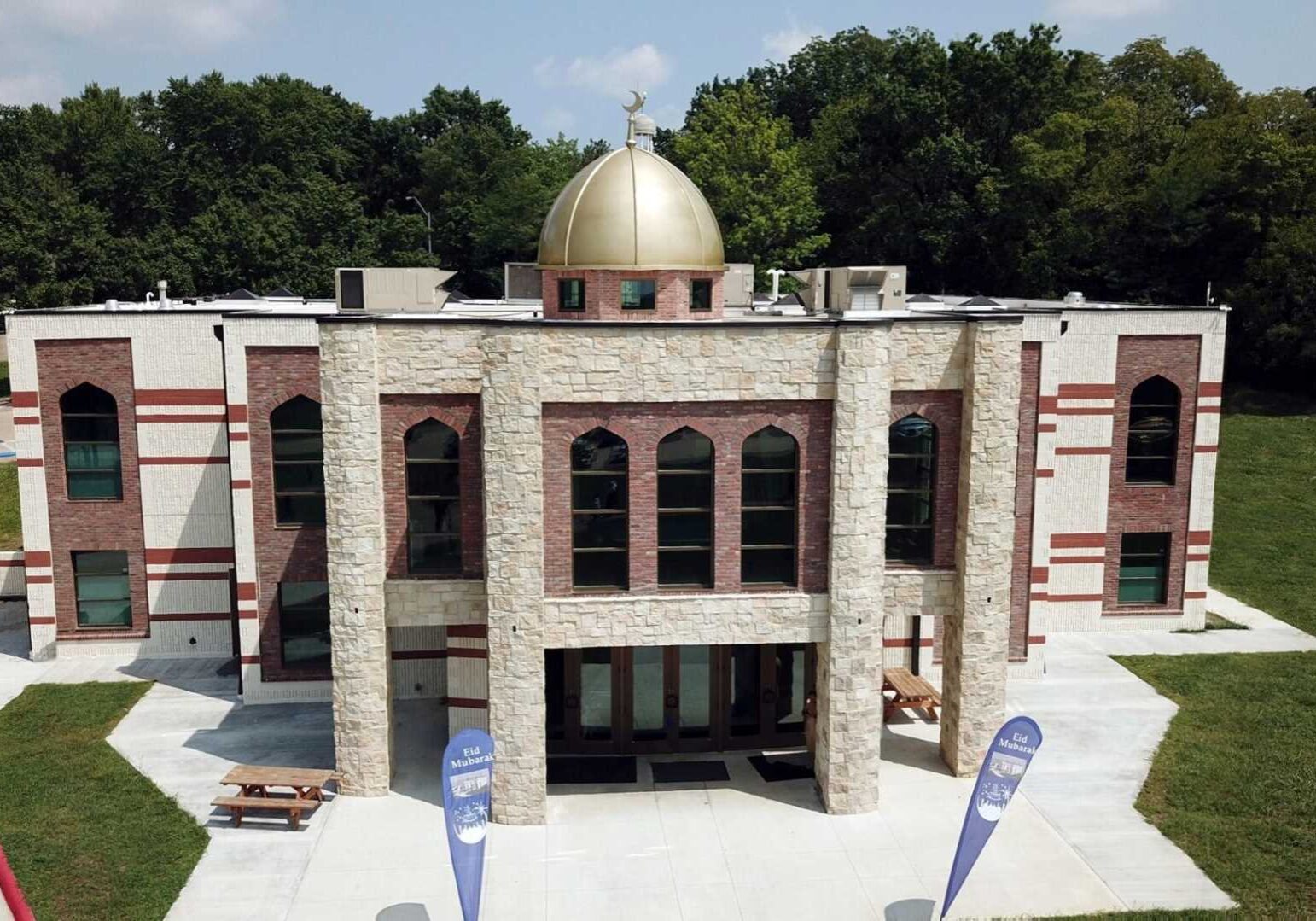 The Main entrance to the Islamic Society of Greater Kansas City.