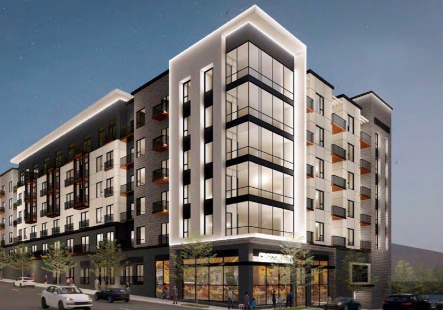 While no architectural rendering of the proposed Lux Living riverfront project is available, the developer said its design and materials will be similar to the Crossroads project its building at 19th and Broadway.