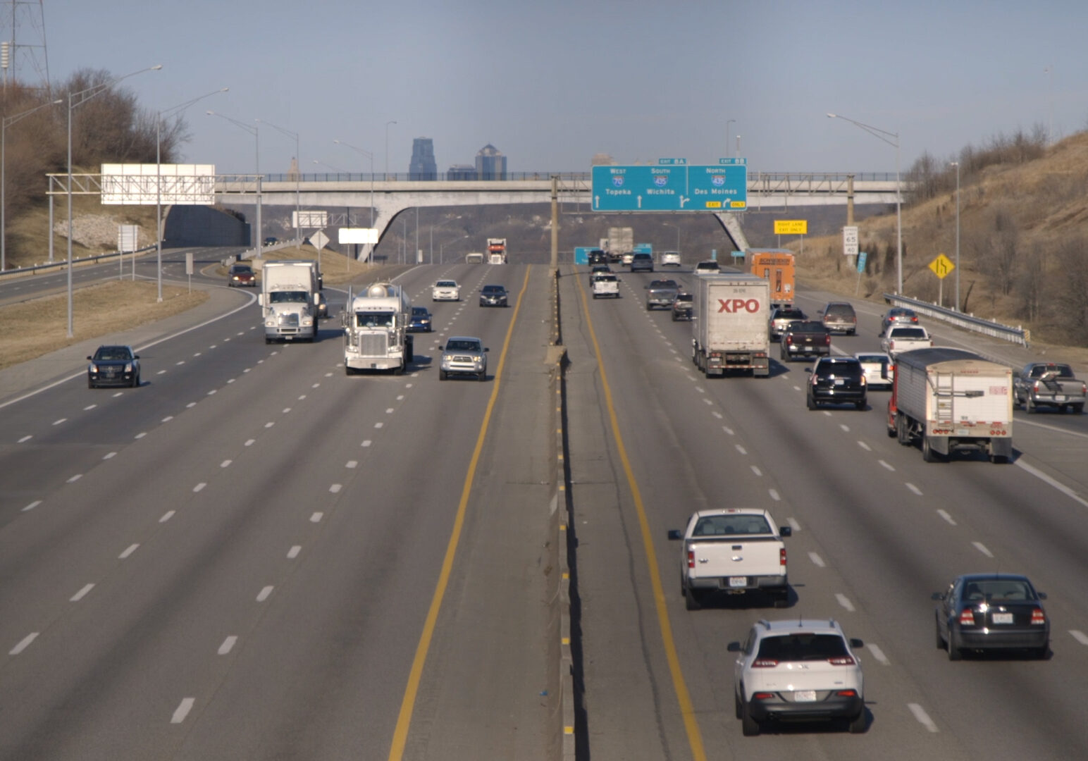 cars on interstate 70 near the truman sports complex