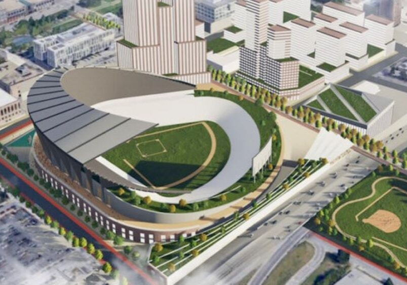The University of California Berkley team included a new ballpark for the Royals as part of their redevelopment proposal for the East Village.