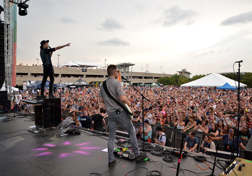 Members of the band Saint Motel perform at Boulevardia.