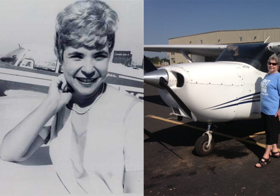 Old photo of Ratley as a young pilot next to current photo of Ratley