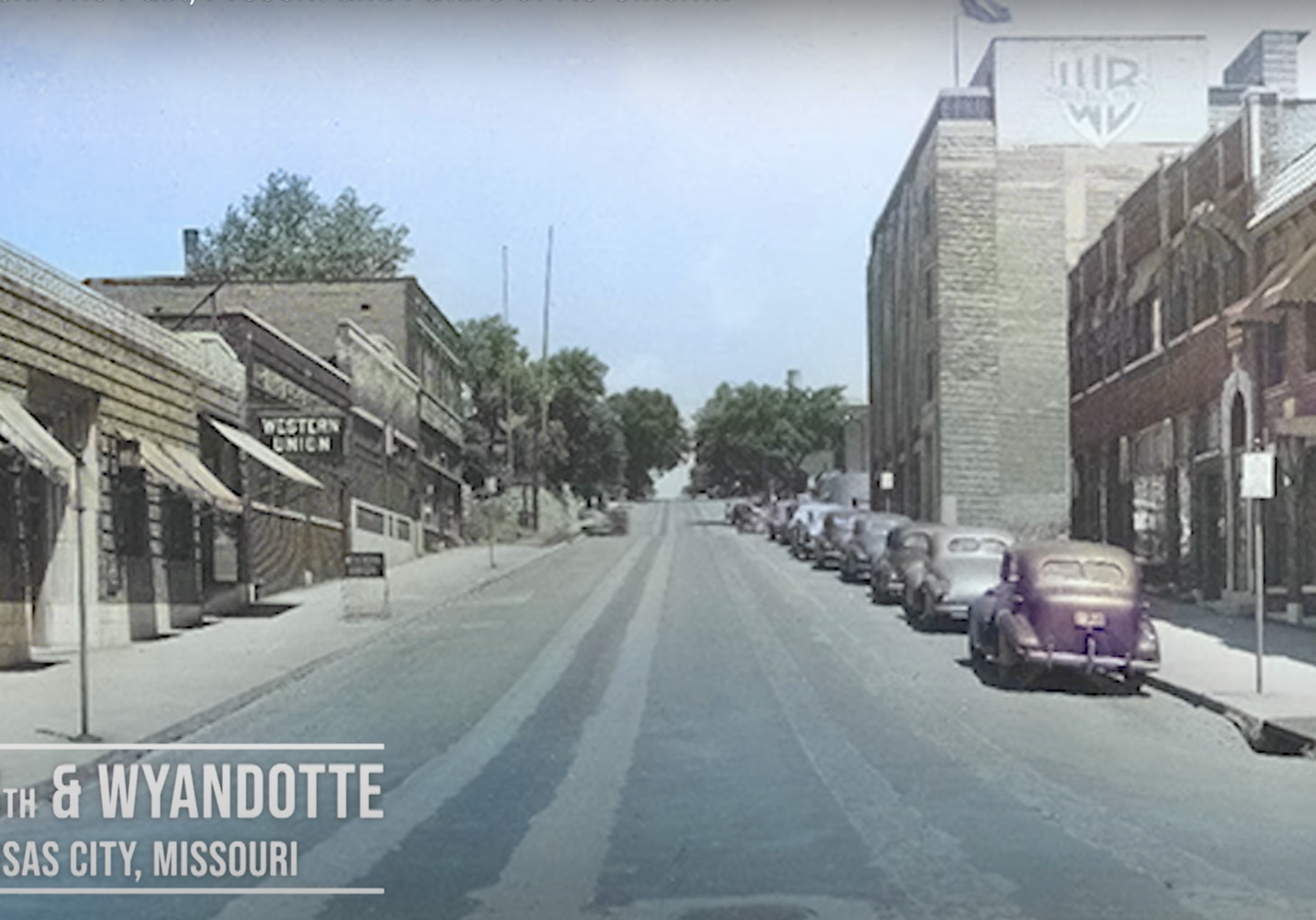 An old photograph of Kansas City's Film Row.