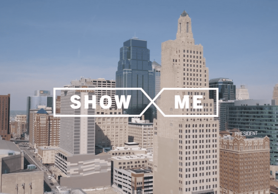 "Show Me" and the Kansas City skyline.
