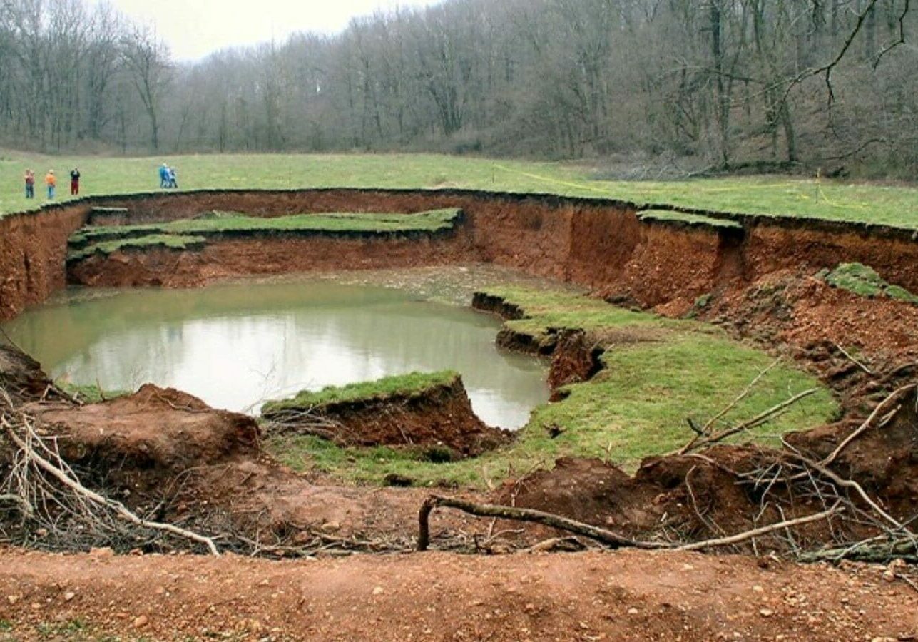 A sinkhole in Barry County, Missouri.