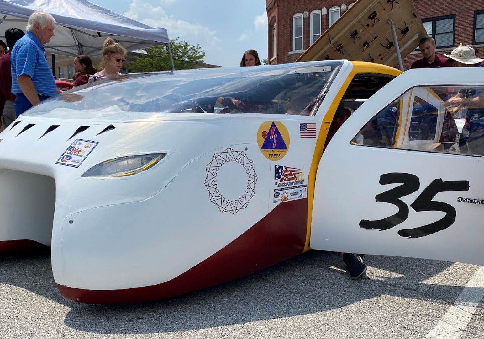 One of 13 solar-powered vehicles competing in the American Solar Challenge that begins Tuesday morning in Independence.