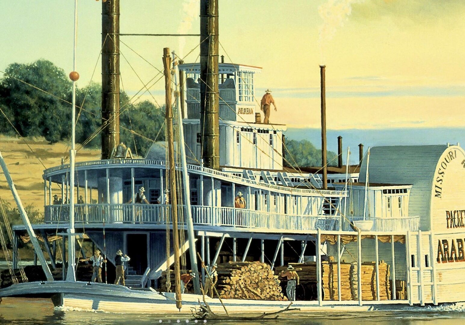 A rendering of the Steamboat Arabia on the Missouri River.