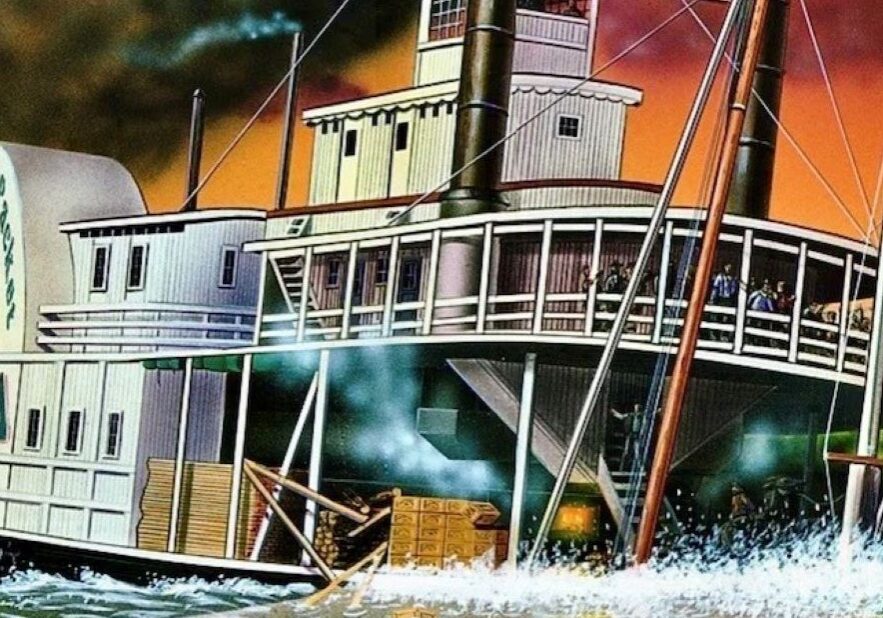 A depiction of the Arabia sinking in 1856.