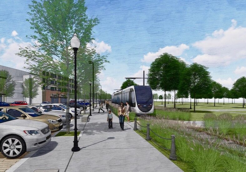 Berkley Riverfront streetcar station