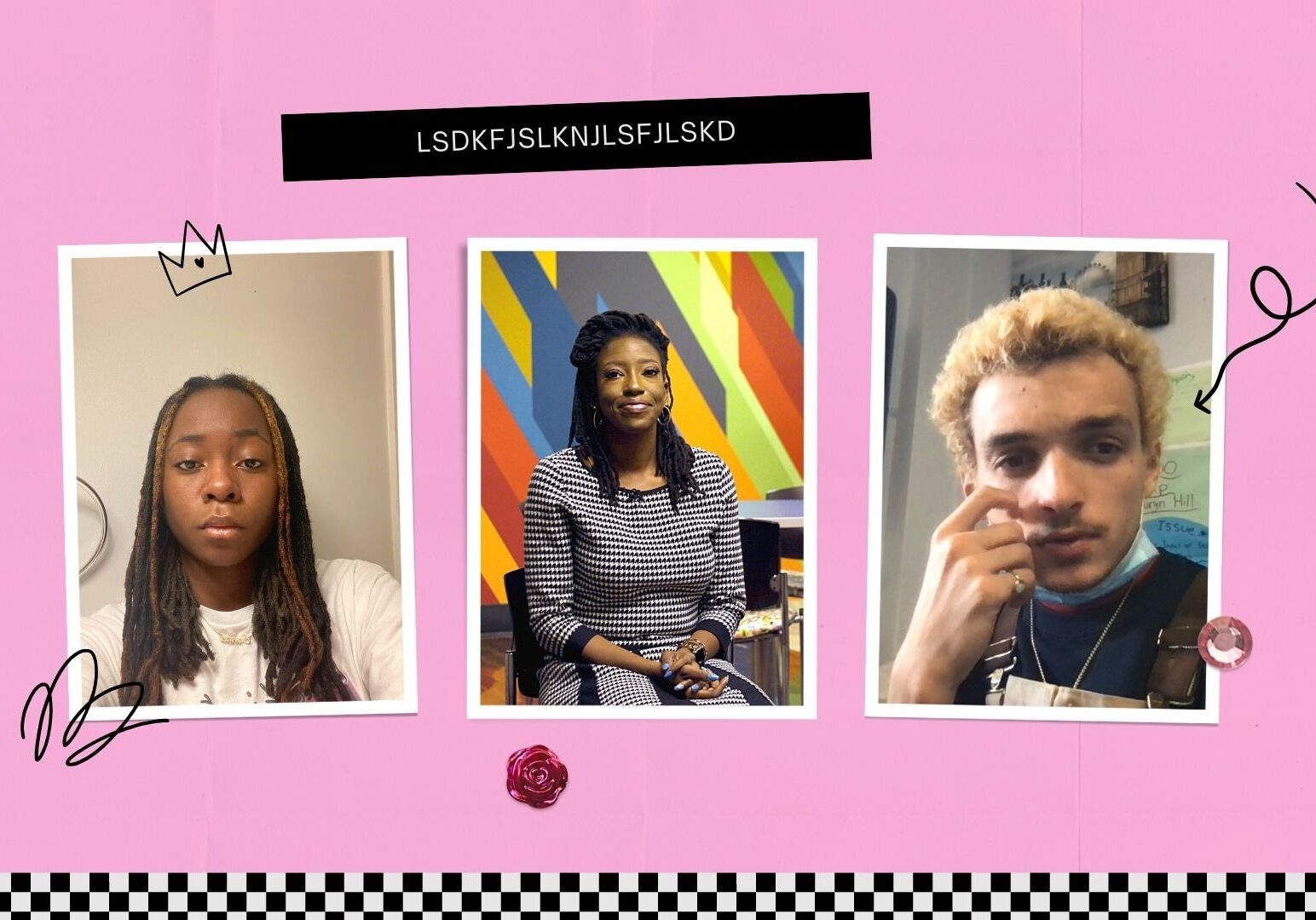 From left to right: Sanaa Best, senior at Lincoln College Preparatory Academy; Tymia Morgan, teacher at Center High School; and Jude Anderson, senior at Lincoln College Preparatory Academy.