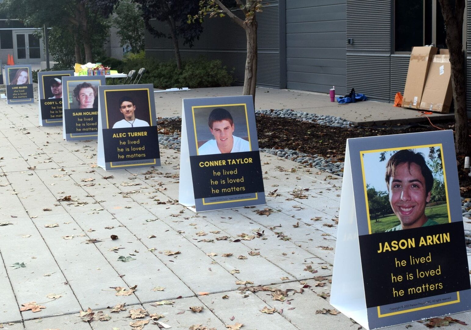 The Speak UP program features photos of those lost to suicide.