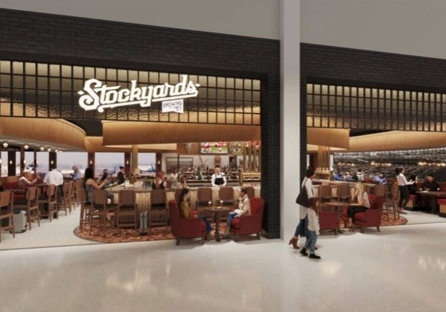 A rendering of the planned Stockyards Brewing Co. concession at the new Kansas City International Airport.