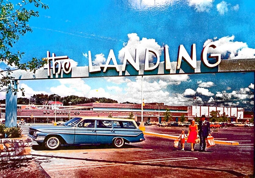 A postcard of The Landing shopping center on Troost Avenue. (Courtesy | The State Historical Society of Missouri)